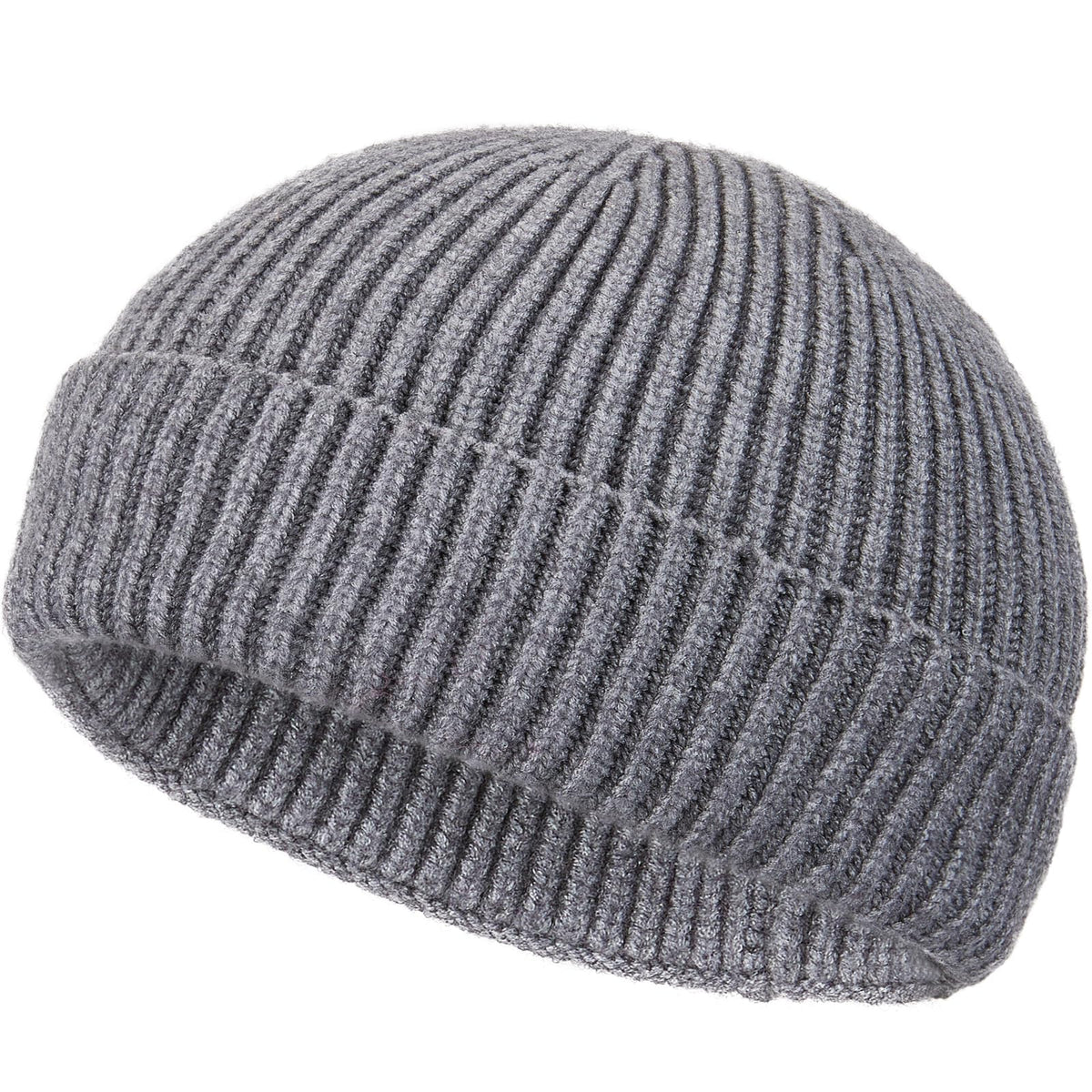 Wool Fisherman Beanies for Men Knit Fall Winter Beanie Hat Skull Cap