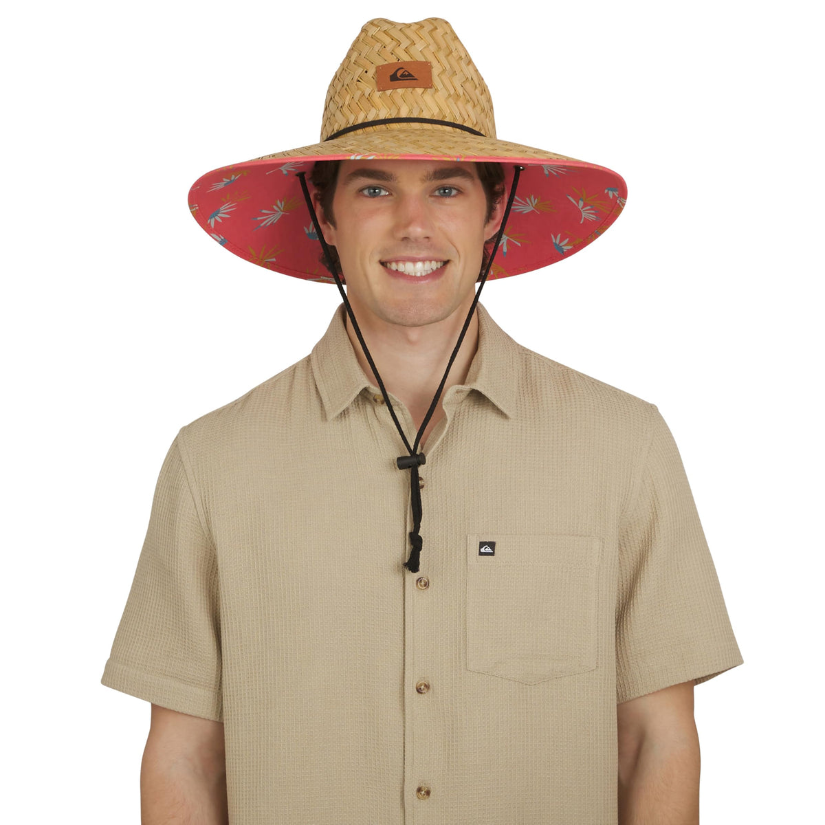 Quiksilver Men's Wide Brim Outdoor Lifeguard Straw Sun Hat