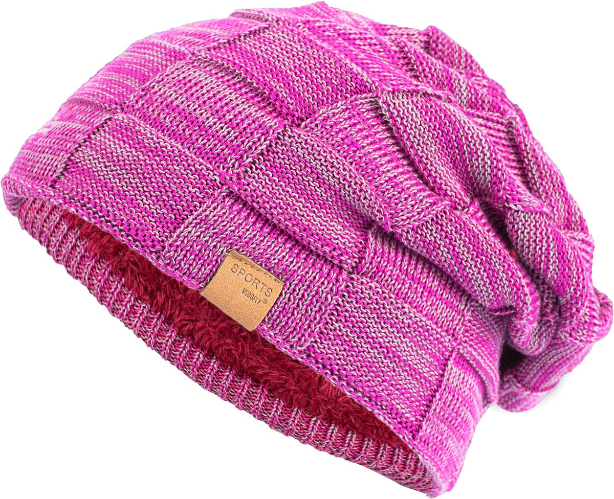 Vgogfly Slouchy Beanie for Men Winter Hats for Guys Cool Beanies Mens Lined Knit Warm Thick Skully Stocking Binie Hat