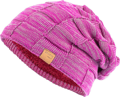 Vgogfly Slouchy Beanie for Men Winter Hats for Guys Cool Beanies Mens Lined Knit Warm Thick Skully Stocking Binie Hat