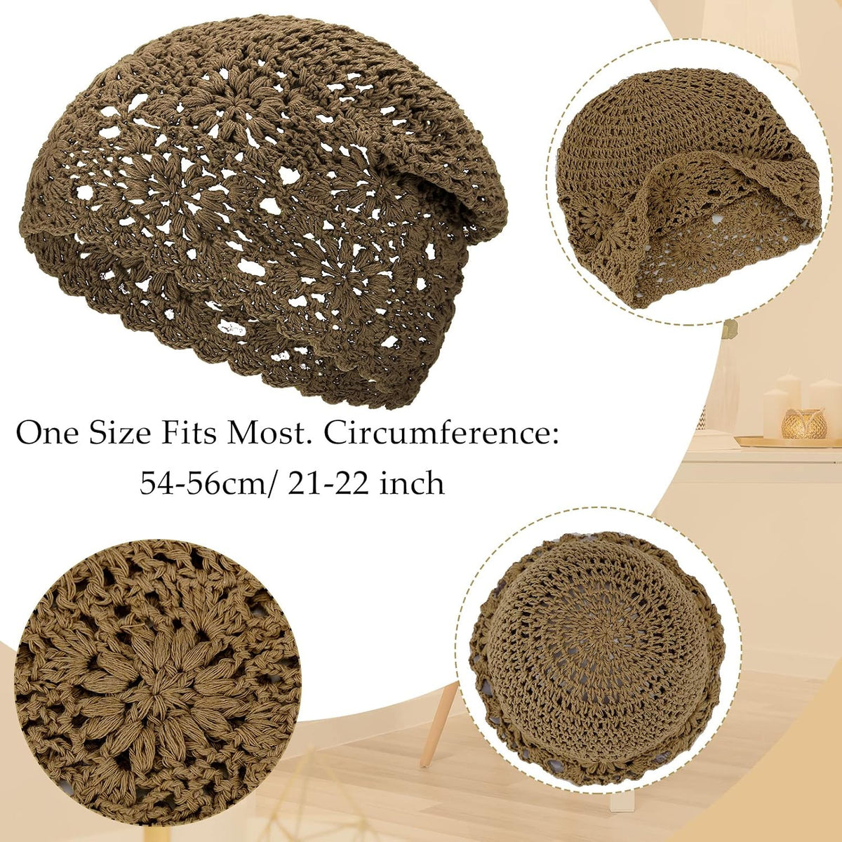 JenPen 4 Pcs Women Crochet Slouchy Beanie Hat