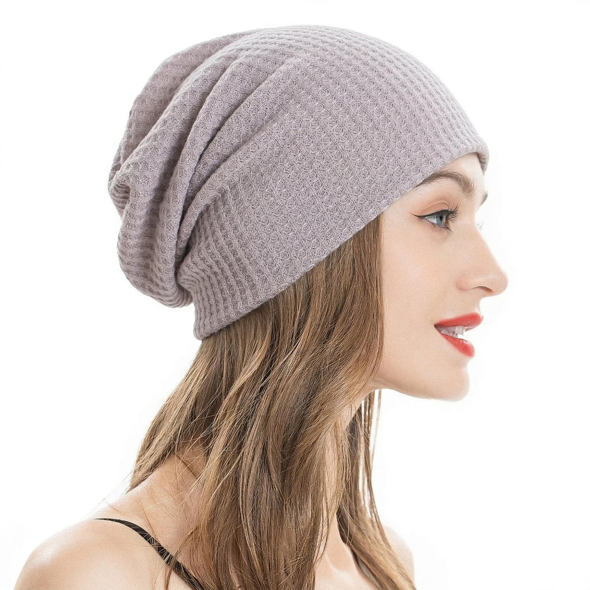 ZLYC Women Fashion Knit Slouchy Beanie Hat Thin Stretch Skull Cap