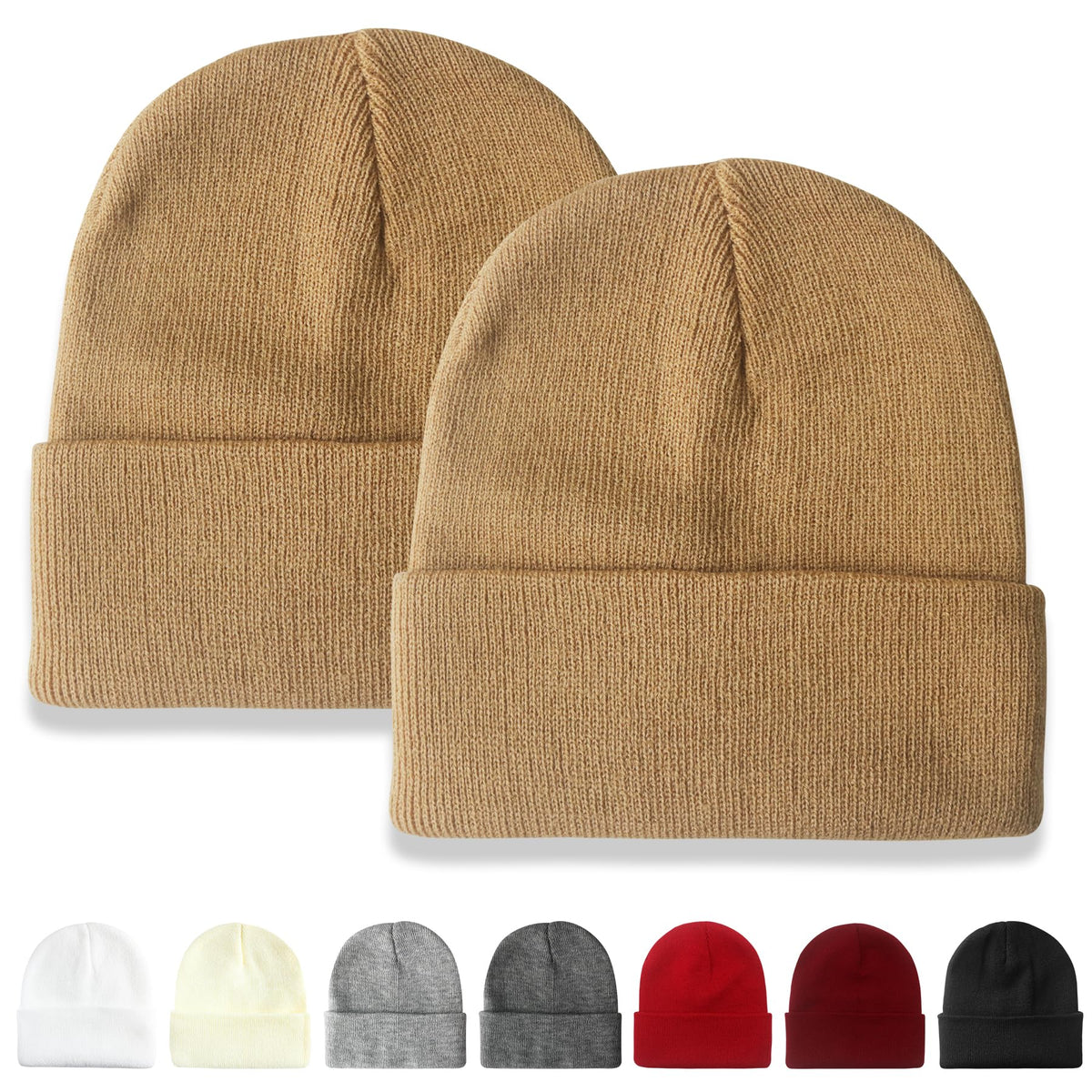 NPQQUAN 2 Packs Beanie for Men Women Winter Hats for Mens Beanie Skull Cap