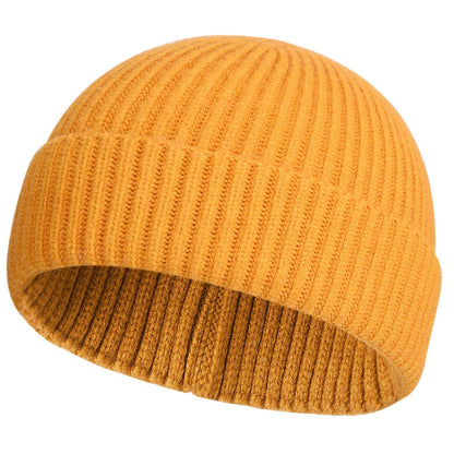 ROYBENS Swag Wool Knit Cuff Short Fisherman Beanie for Men Women Winter Hat