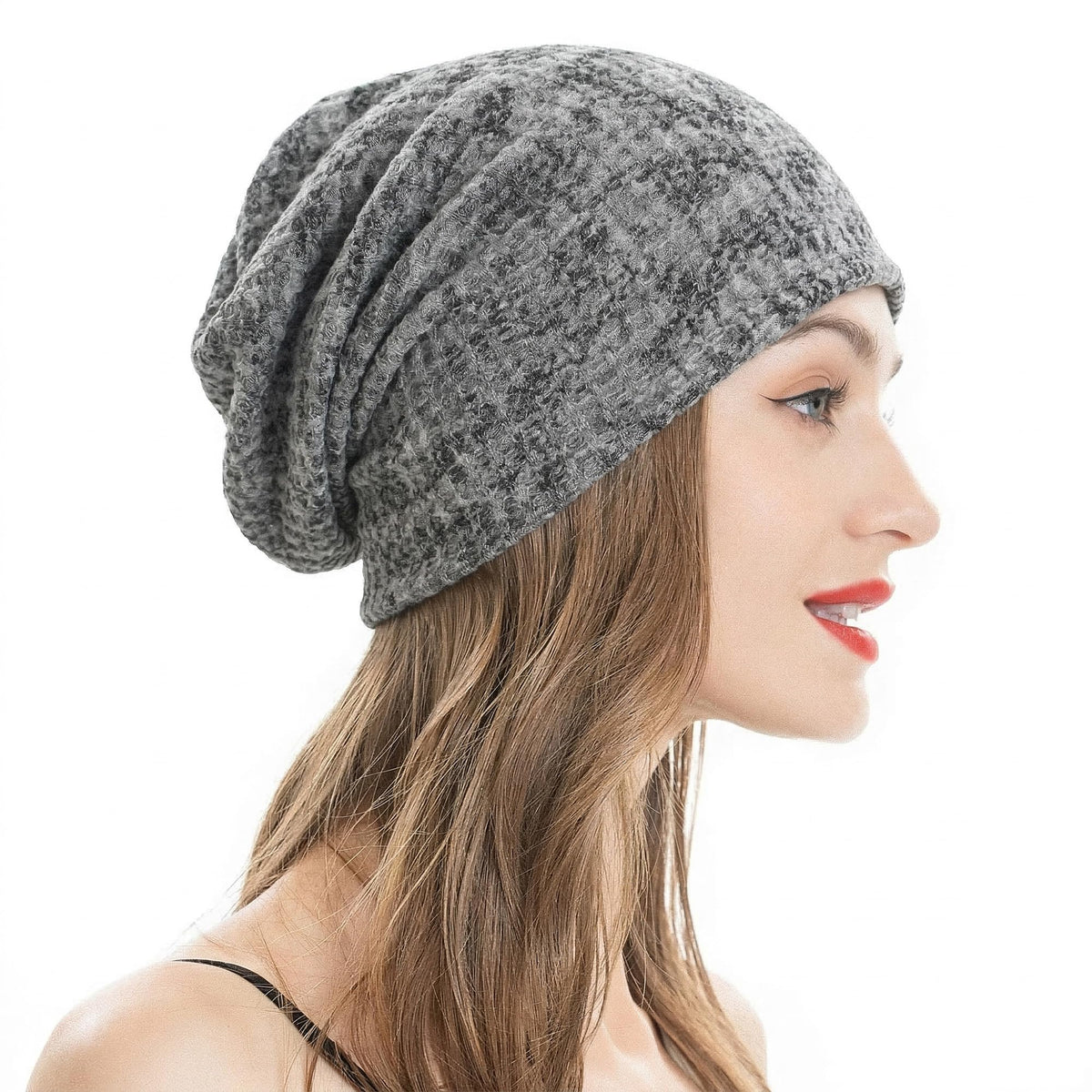 ZLYC Women Fashion Knit Slouchy Beanie Hat Thin Stretch Skull Cap