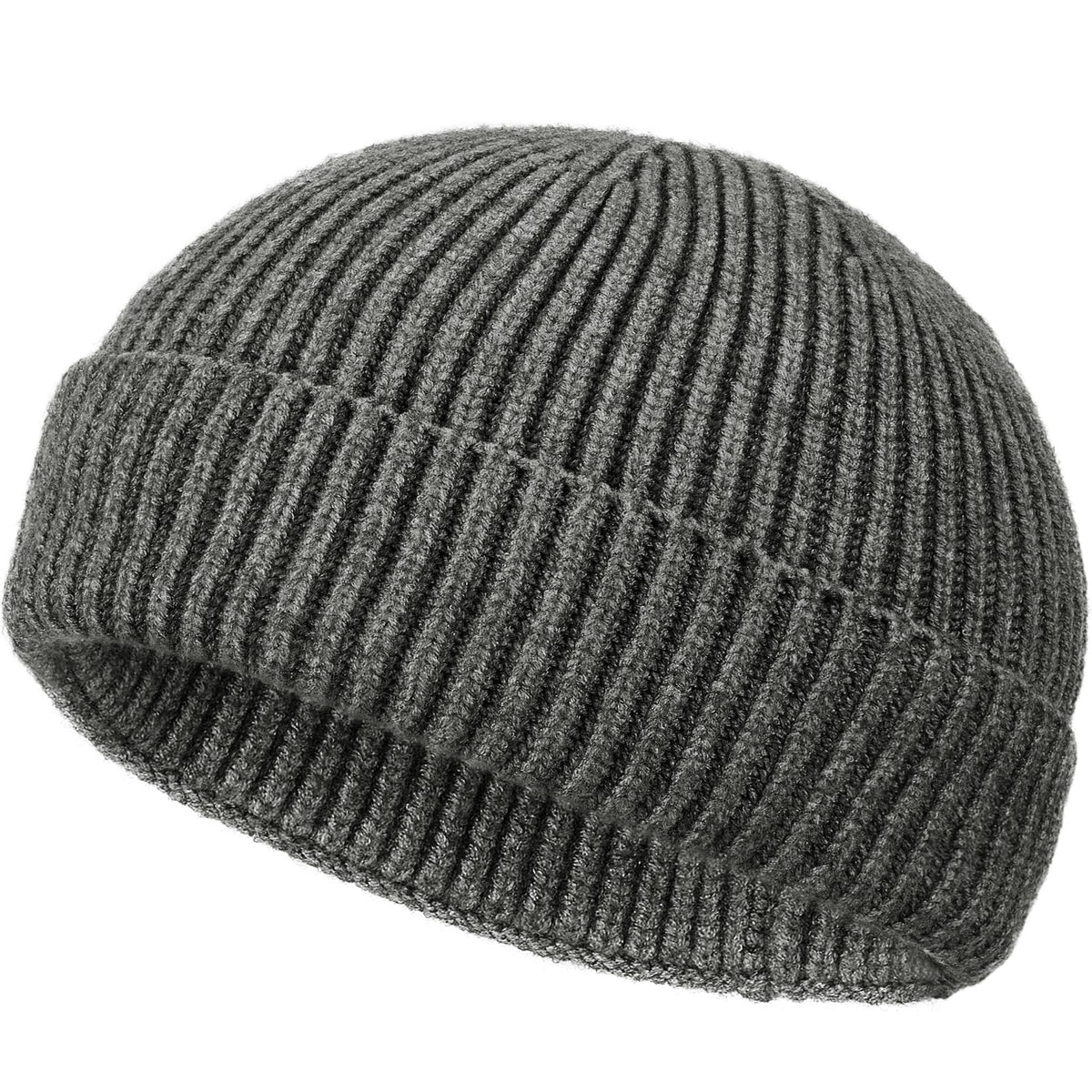 Wool Fisherman Beanies for Men Knit Fall Winter Beanie Hat Skull Cap
