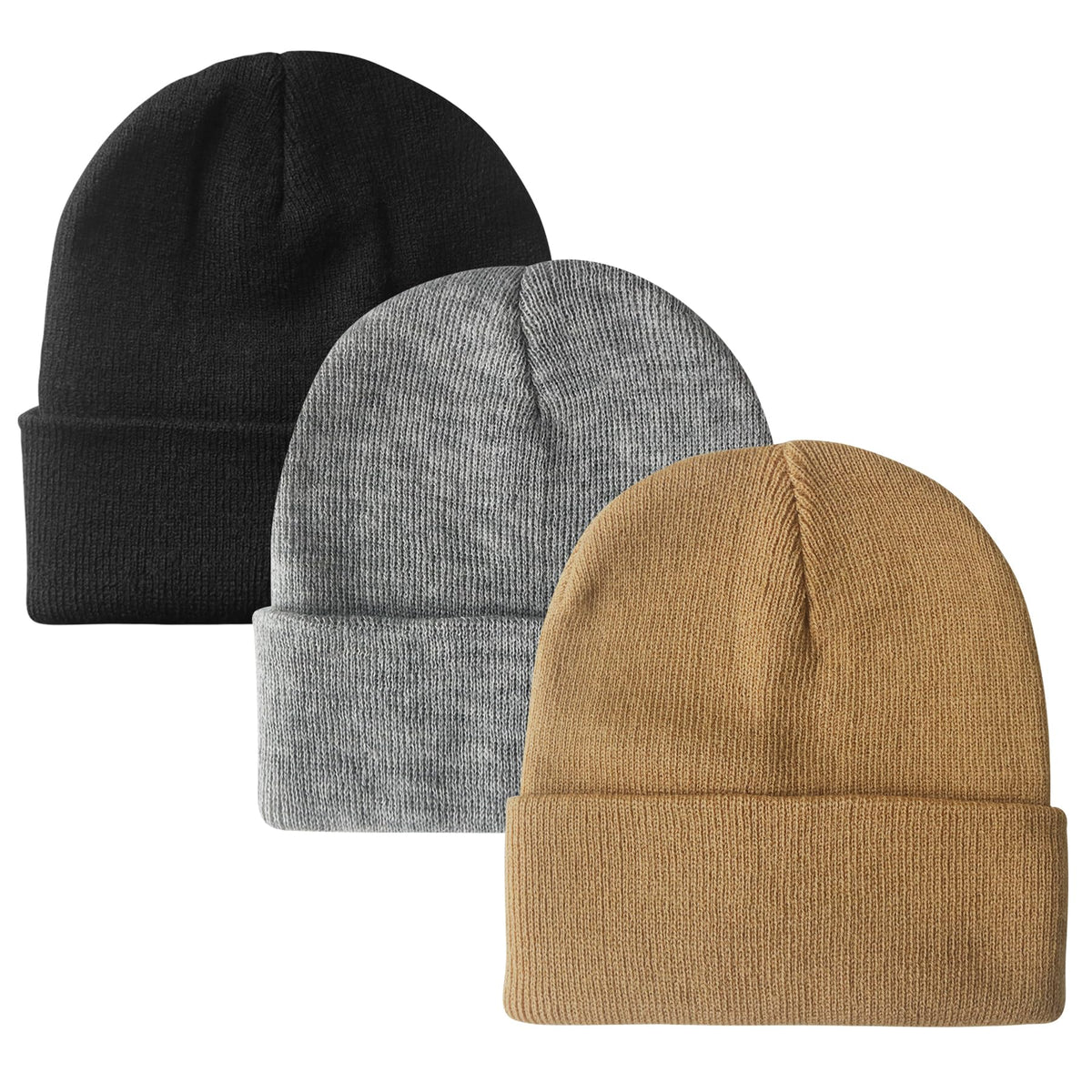PFFY Unisex Beanie Hats for Men Women Plain Knit Winter Beanies Warm Hat