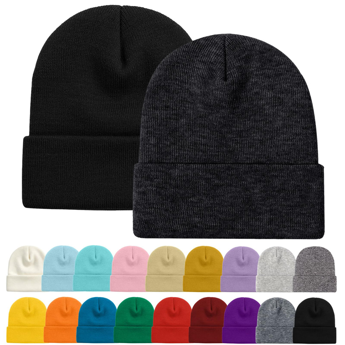 ZOORON Beanie for Women Men Ski Watch Cap Cuffed Plain Skull Knit Hat Soft Fisherman Winter Hat