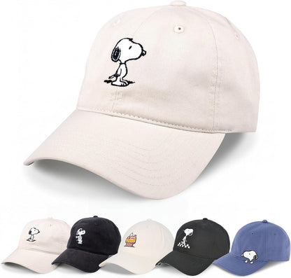 Concept One Unisex Adult Peanuts Snoopy Dad Hat, Adult Cotton Adjustable Baseball Cap with Curved Brim