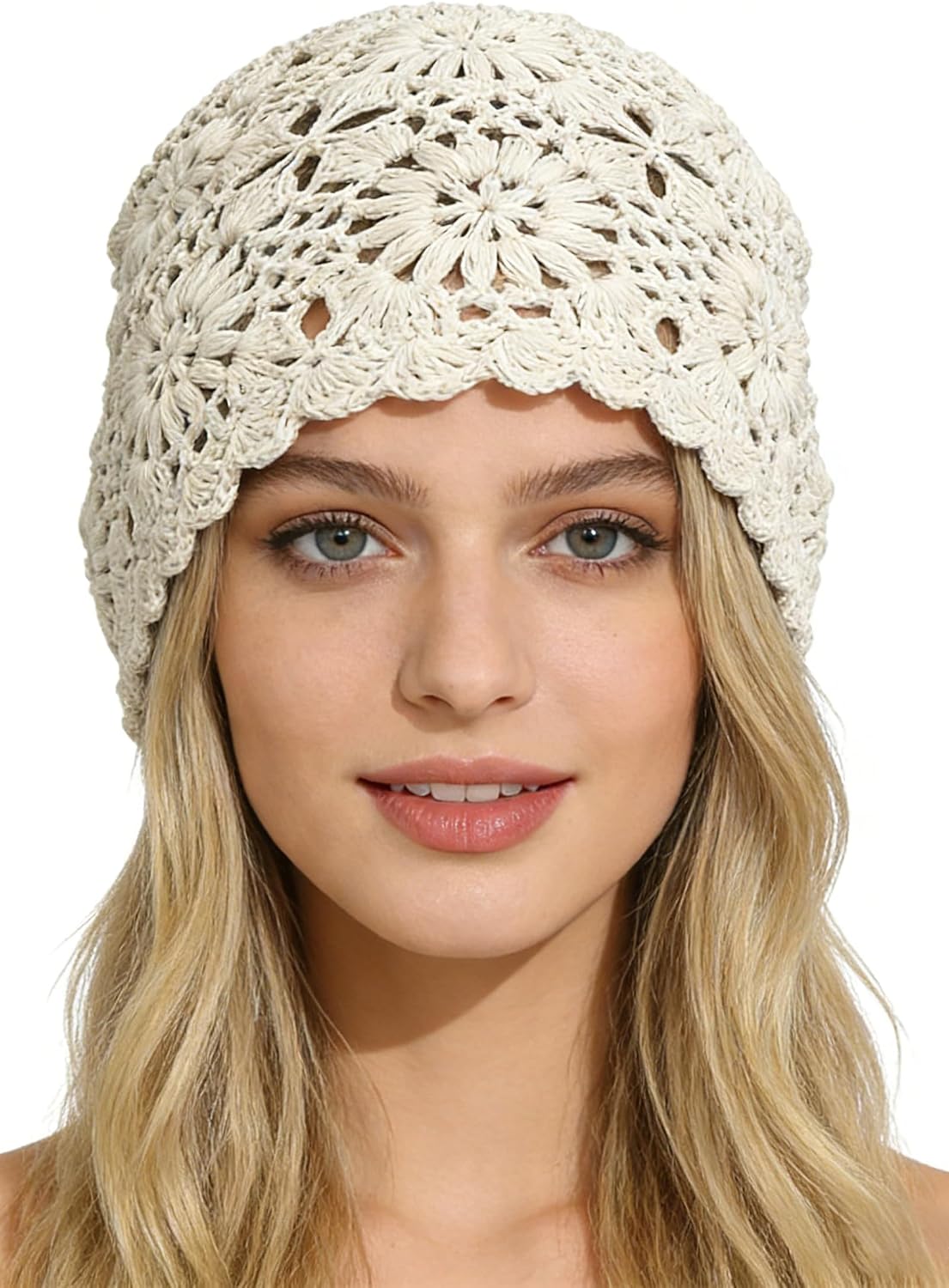 Crochet Hat for Women Cotton Slouchy Beanie Knitted Handmade Skull Cap for Travel Daily Wear