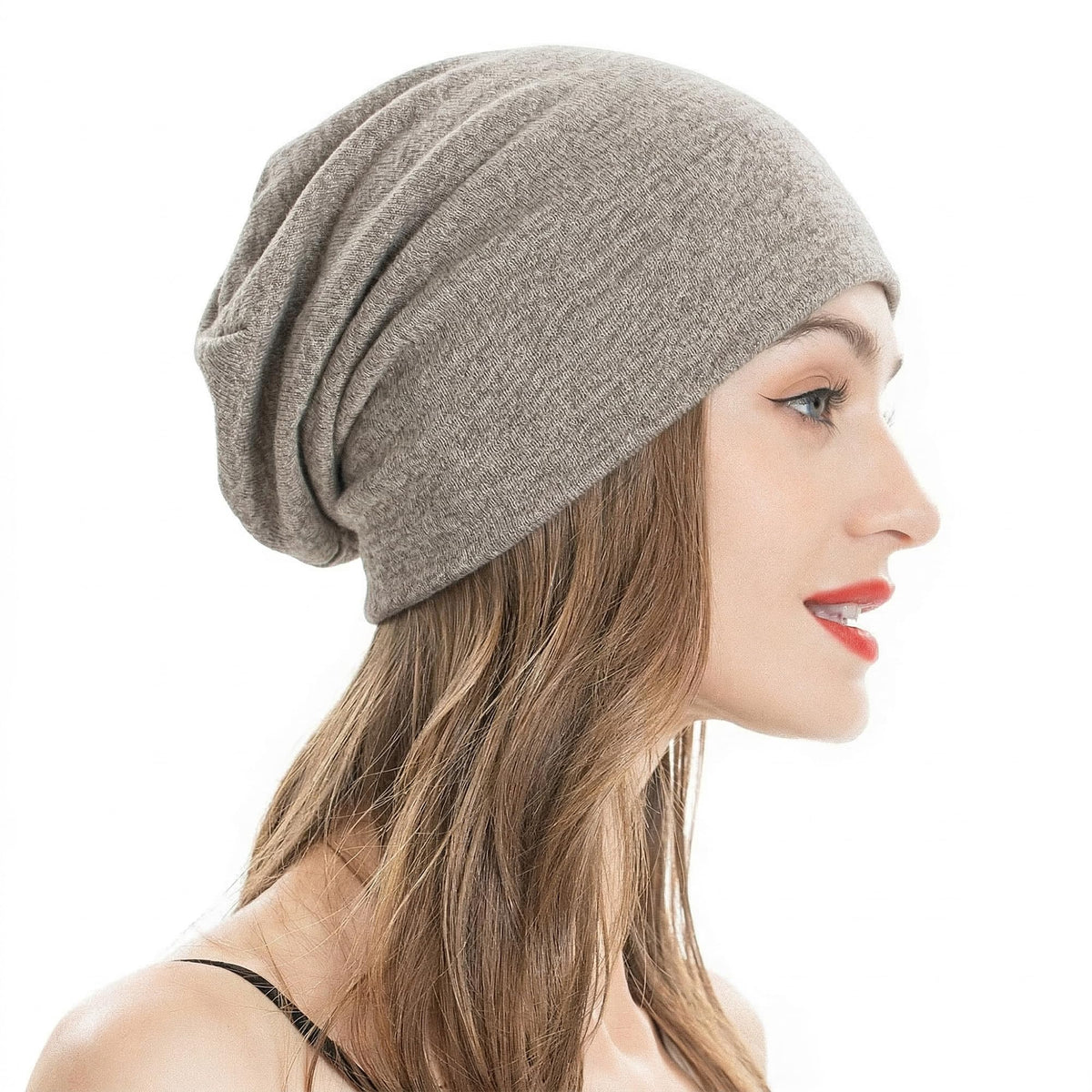ZLYC Women Fashion Knit Slouchy Beanie Hat Thin Stretch Skull Cap