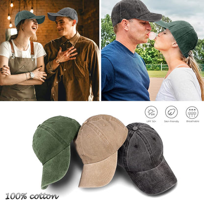 3 Pack Washed Plain Vintage Baseball Cap Cotton Adjustable Twill Bulk Low Profile Classic Dad Hat for Men/Women