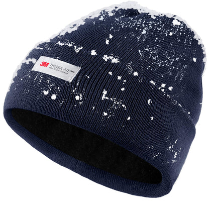 Waterproof Winter Fleece Lined Beanie Hat for Men Women Warm Knit Cuffed Beanie Thick Skull Cap Unisex Windproof Watch Hat