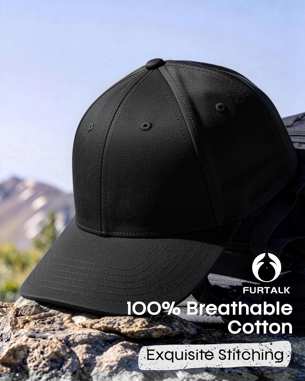FURTALK Mens Structured Baseball Cap Adjustable Washed Cotton Golf Dad Hat Plain Classic Hats for Men