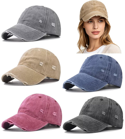 5/6 Packs Vintage Washed Plain Baseball Cap Distressed Dad Golf Hat for Men Women