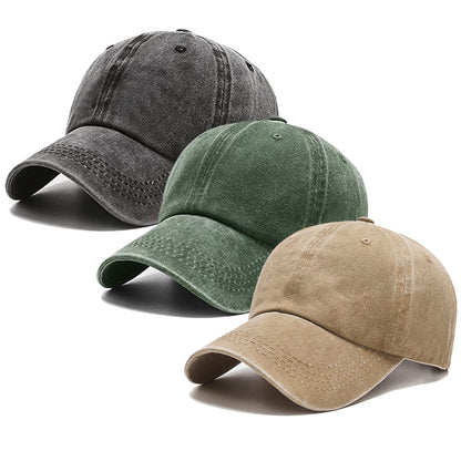 3 Pack Washed Plain Vintage Baseball Cap Cotton Adjustable Twill Bulk Low Profile Classic Dad Hat for Men/Women