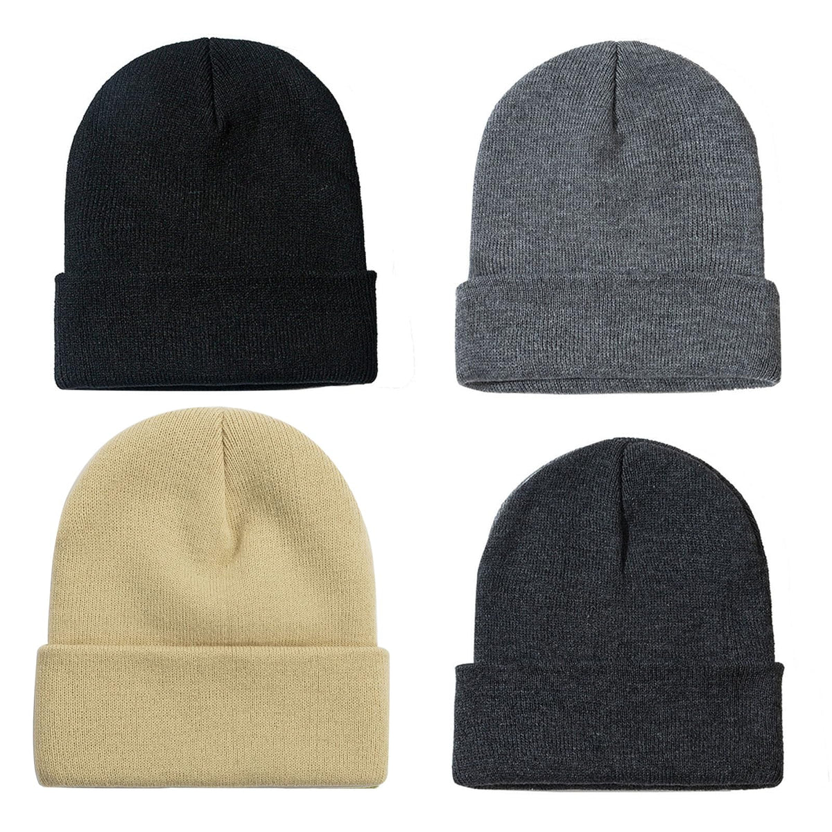 ZOORON Beanie for Men Women Slouchy Winter Beanie Hats Cuffed Skull Caps