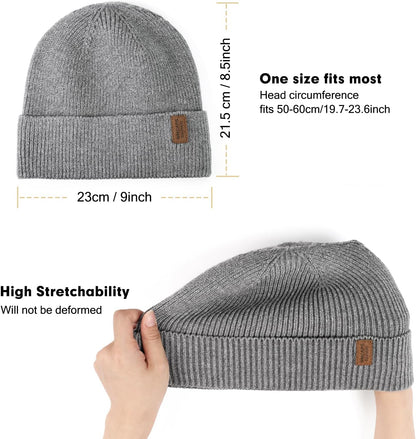 Wmcaps Winter Beanie for Men Women, Soft Warm Fleece Lined Knit Hat