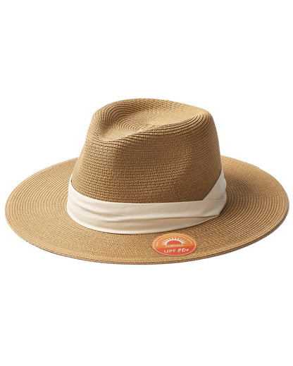 FURTALK Sun Hat Wide Brim Straw Fedora Panama Beach for Men Women