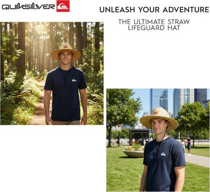 Quiksilver Men's Wide Brim Outdoor Lifeguard Straw Sun Hat