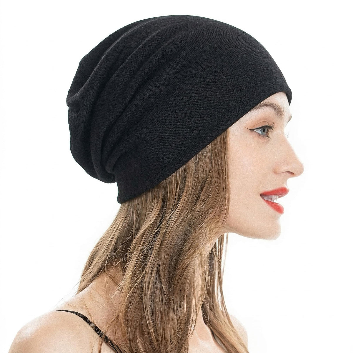 ZLYC Women Fashion Knit Slouchy Beanie Hat Thin Stretch Skull Cap