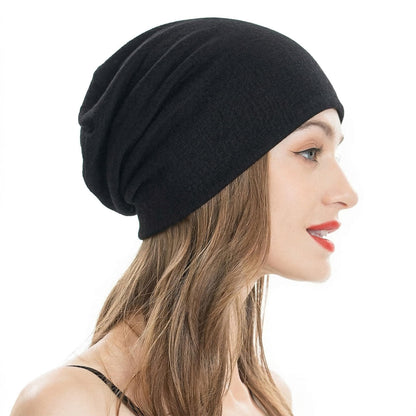 ZLYC Women Fashion Knit Slouchy Beanie Hat Thin Stretch Skull Cap