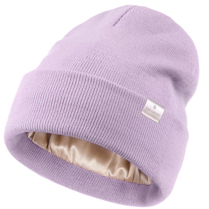 YANIBEST Satin Lined Beanie for Women, Reduce Frizz Winter Hats
