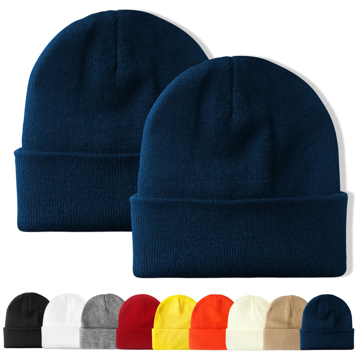 PFFY Unisex Beanie Hats for Men Women Plain Knit Winter Beanies Warm Hat