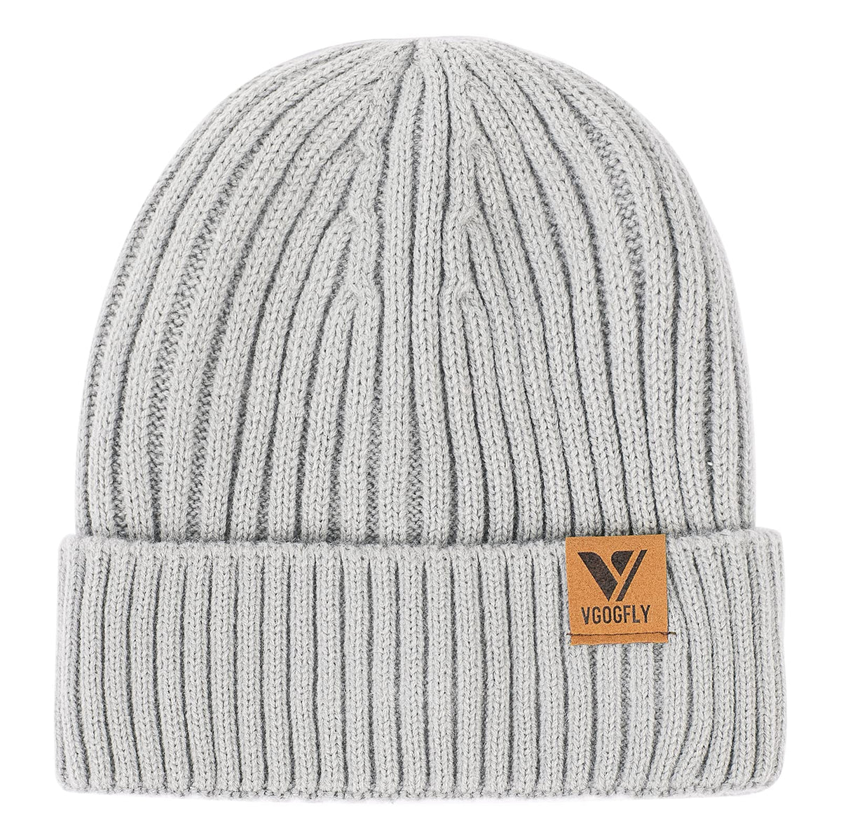 Vgogfly Lined Men Beanie Slouchy Knit Skull Cap Warm Stocking Hats Guys Women Striped Winter Beanie Hat