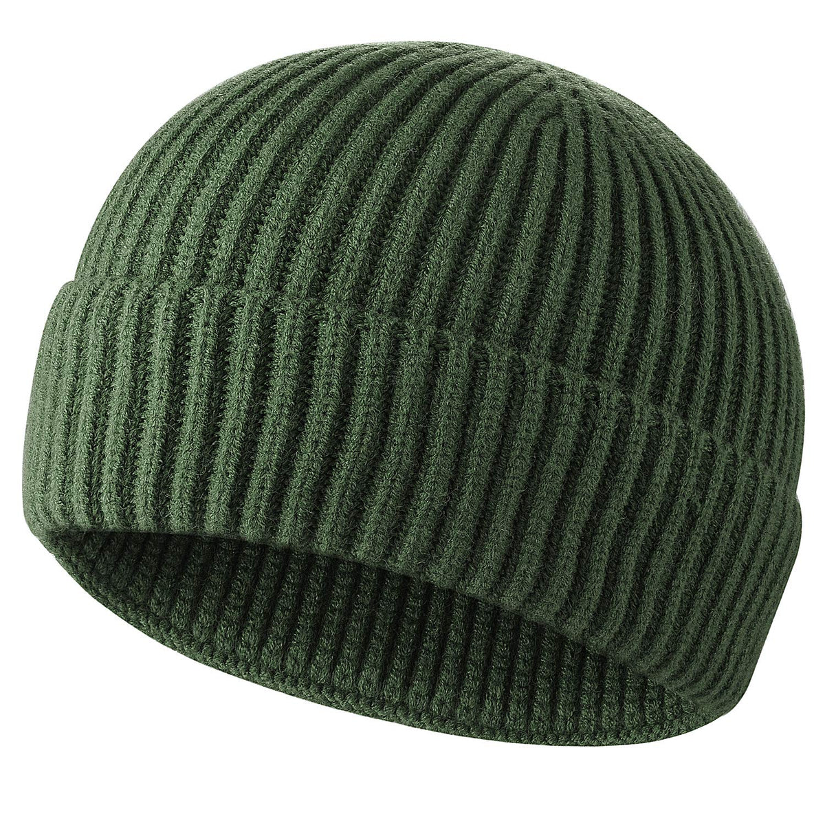 ROYBENS Swag Wool Knit Cuff Short Fisherman Beanie for Men Women Winter Hat