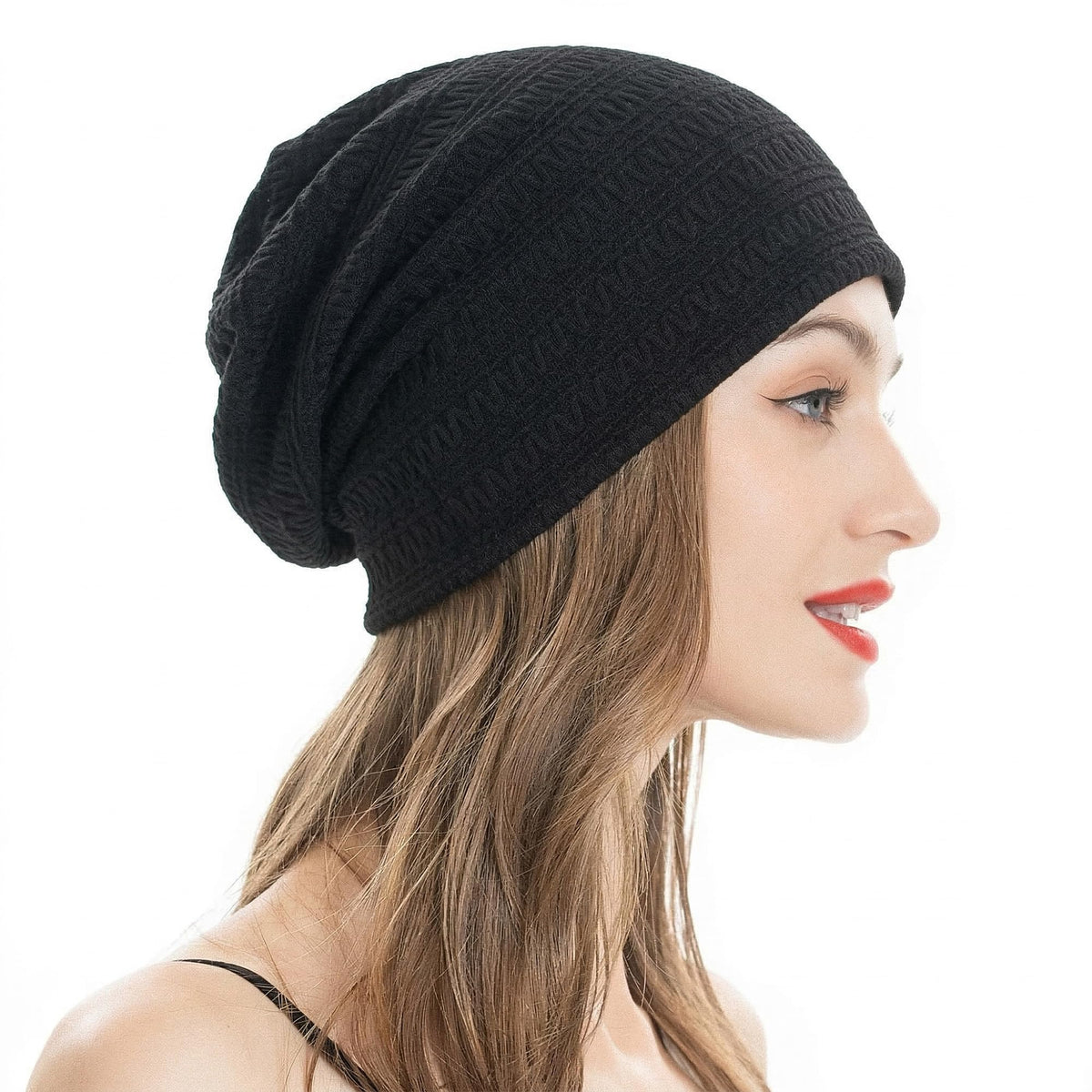 ZLYC Women Fashion Knit Slouchy Beanie Hat Thin Stretch Skull Cap