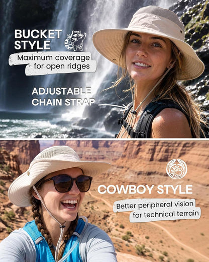 FURTALK Sun Hats for Women UV Protection Wide Brim Ponytail Hiking Hat