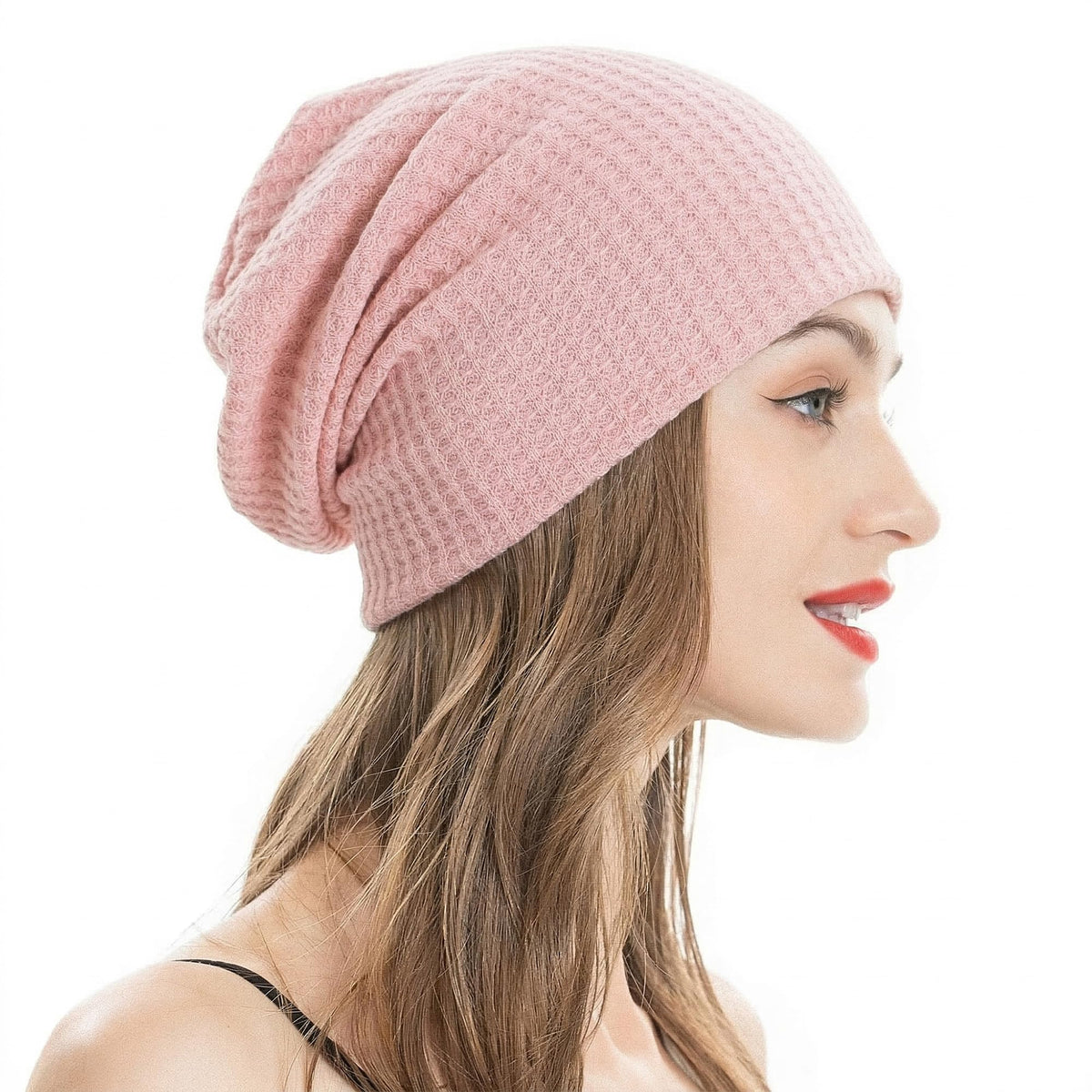 ZLYC Women Fashion Knit Slouchy Beanie Hat Thin Stretch Skull Cap