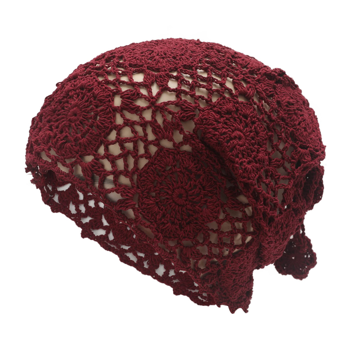 ZLYC Women Cotton Crochet Slouchy Beanie Hat Handmade Knit Summer Skull Cap