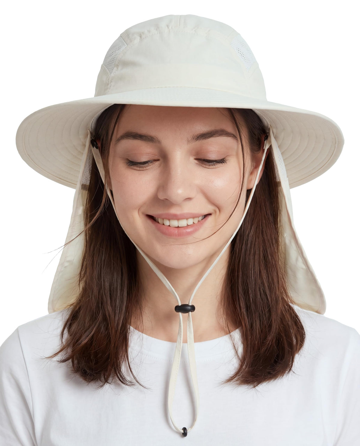 Home Prefer UPF 50+ Sun Hat with Neck Flap Wide Brim Fishing Hat for Men