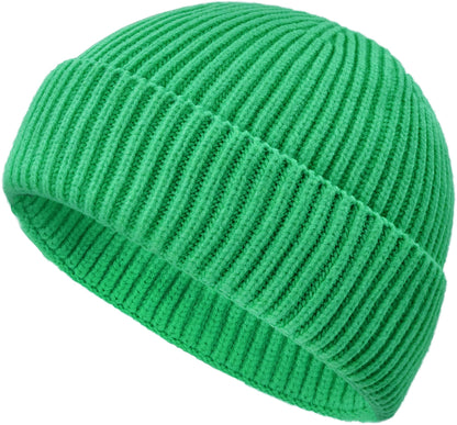 Wool Fisherman Beanies for Men Knit Fall Winter Beanie Hat Skull Cap