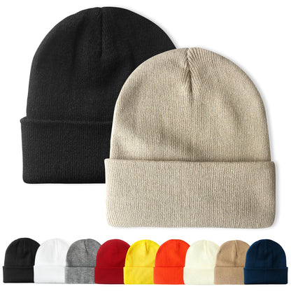 PFFY Unisex Beanie Hats for Men Women Plain Knit Winter Beanies Warm Hat