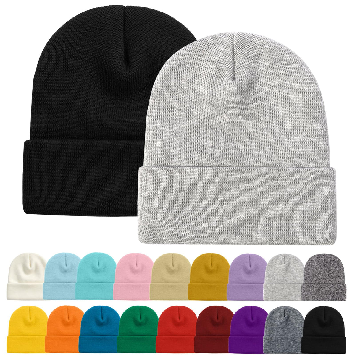ZOORON Beanie for Women Men Ski Watch Cap Cuffed Plain Skull Knit Hat Soft Fisherman Winter Hat
