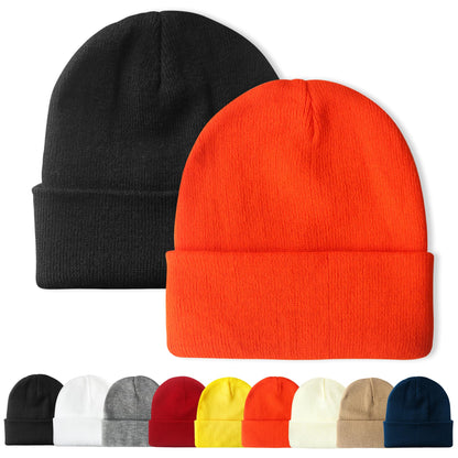 PFFY Unisex Beanie Hats for Men Women Plain Knit Winter Beanies Warm Hat