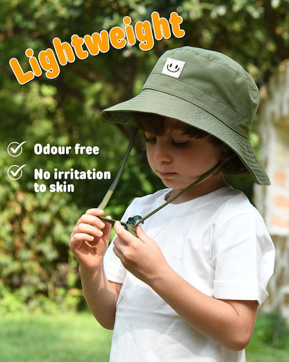 FURTALK Baby Sun Hat Toddler Bucket Hat Beach Smile Face UPF 50+
