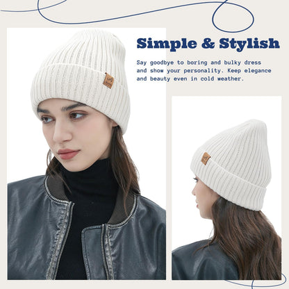 ACUSHLA Waterproof Windproof Winter Hat for Men Women Fleece-Lined Beanie