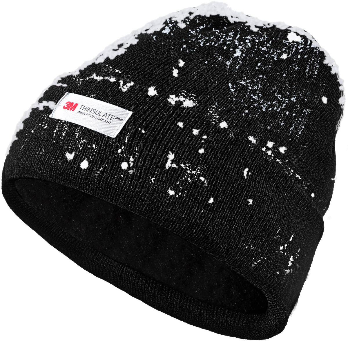 Waterproof Winter Fleece Lined Beanie Hat for Men Women Warm Knit Cuffed Beanie Thick Skull Cap Unisex Windproof Watch Hat