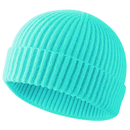 ROYBENS Swag Wool Knit Cuff Short Fisherman Beanie for Men Women Winter Hat