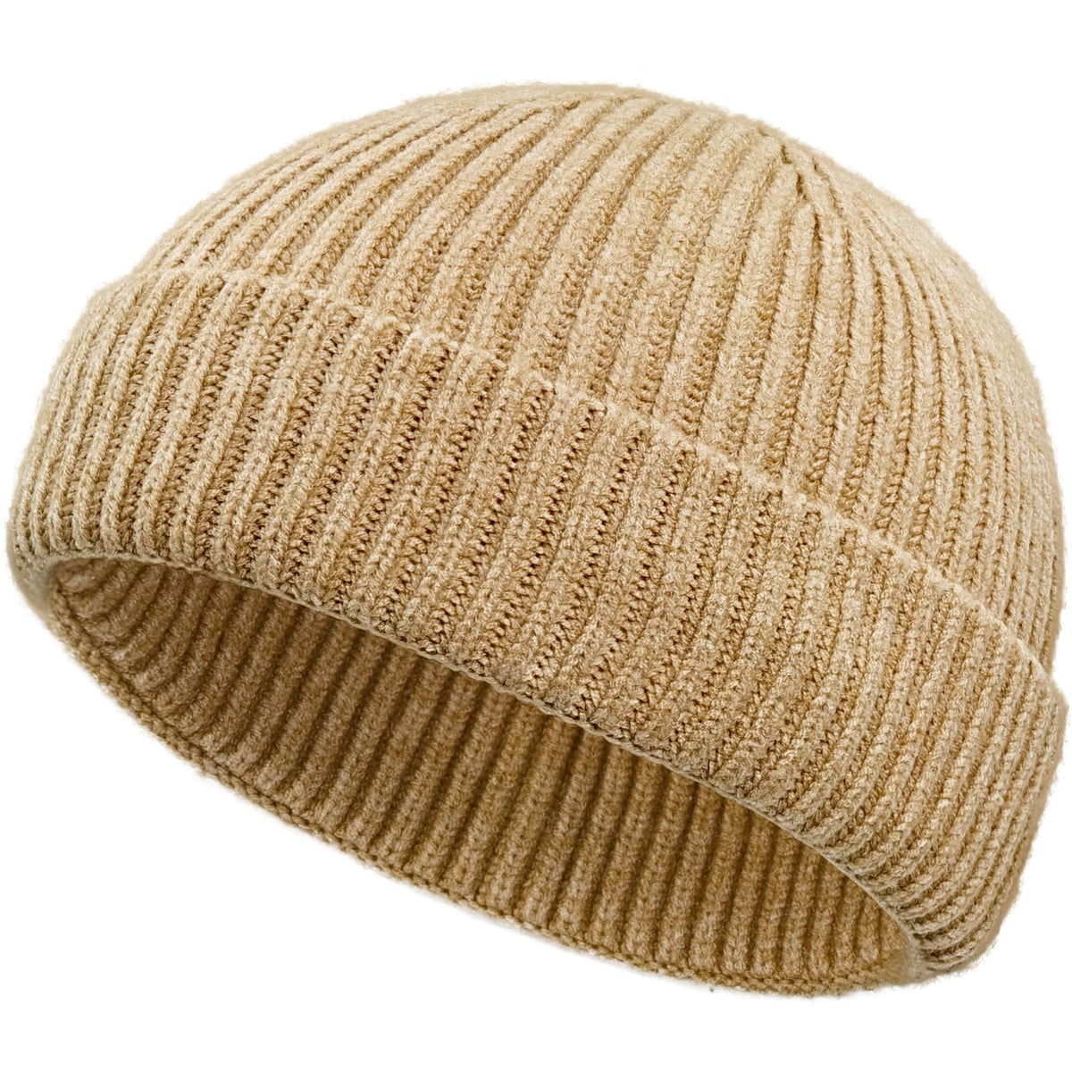 Wool Fisherman Beanies for Men Knit Fall Winter Beanie Hat Skull Cap