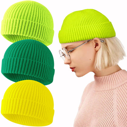 ROYBENS Swag Wool Knit Cuff Short Fisherman Beanie for Men Women Winter Hat