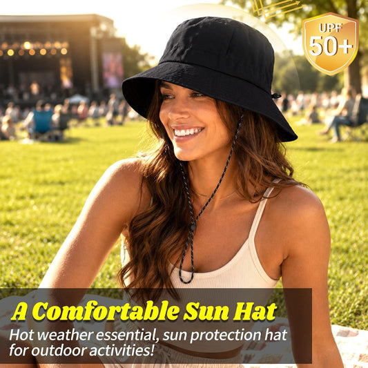 NPQQUAN Sun Bucket Hats for Woman Men Lightweight Sun Hat Packable Foldable