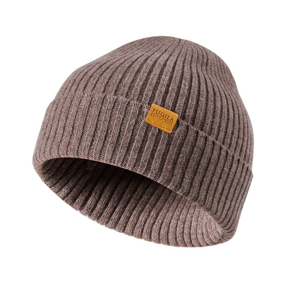 100% Merino Wool Cuff Beanie Hat, Unisex Warm Winter Caps Soft, Breathable & Cozy Stretchy Knitted Cuffed Cap