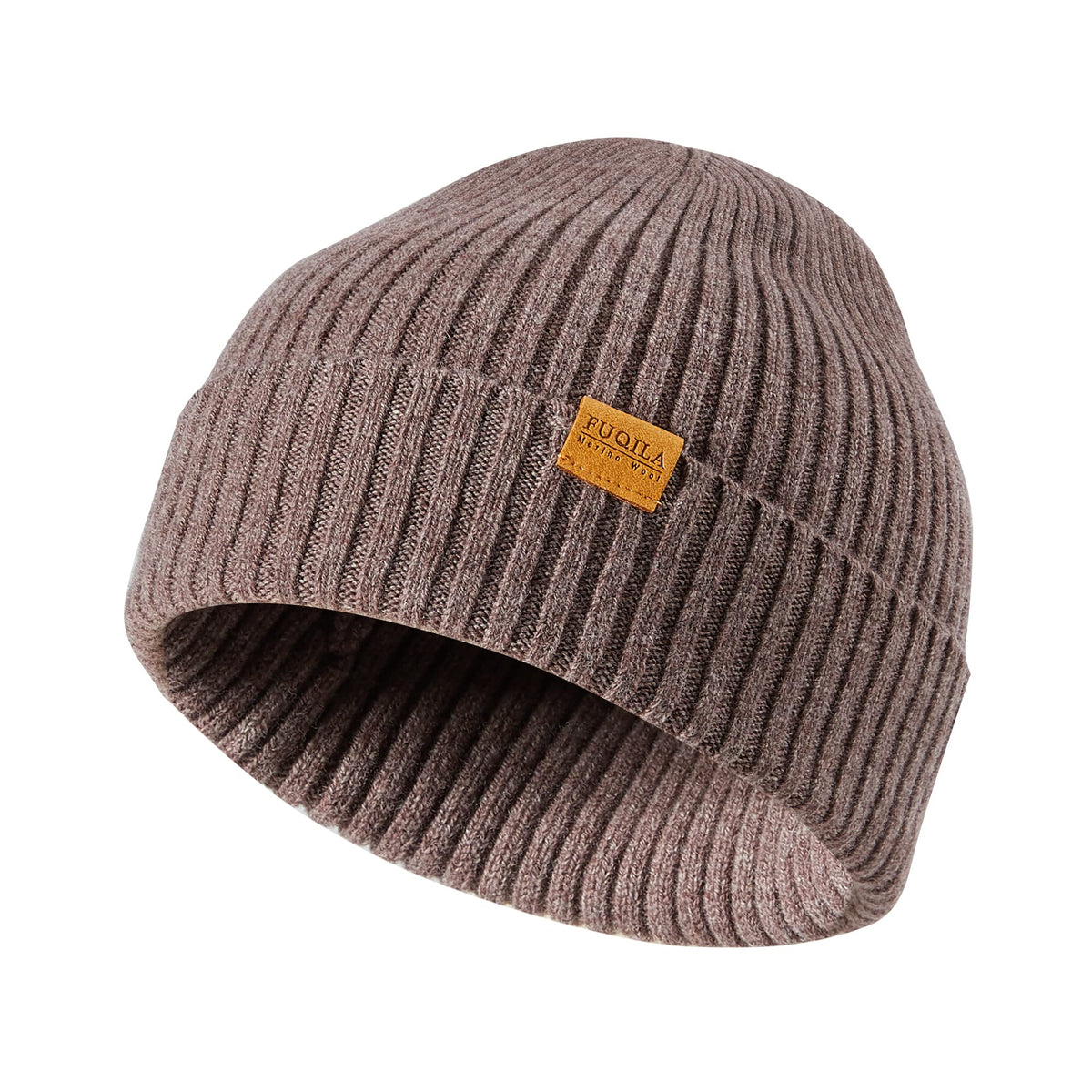 100% Merino Wool Cuff Beanie Hat, Unisex Warm Winter Caps Soft, Breathable & Cozy Stretchy Knitted Cuffed Cap