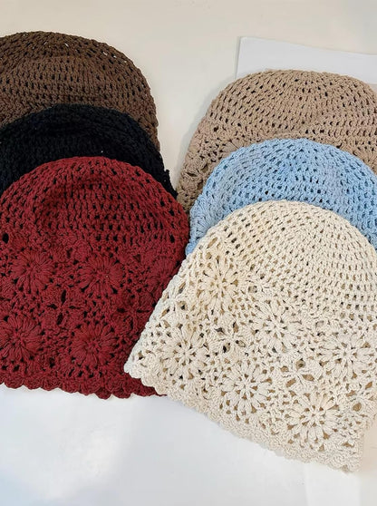 Crochet Hat for Women Cotton Slouchy Beanie Knitted Handmade Skull Cap for Travel Daily Wear