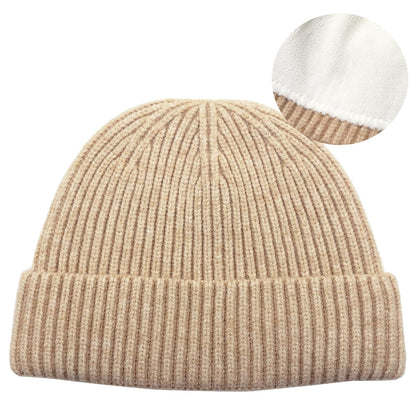 ROYBENS Swag Wool Knit Cuff Short Fisherman Beanie for Men Women Winter Hat